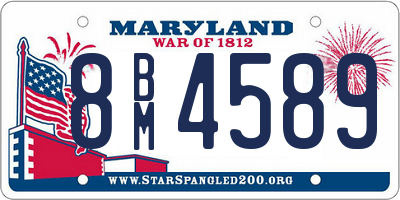 MD license plate 8BM4589