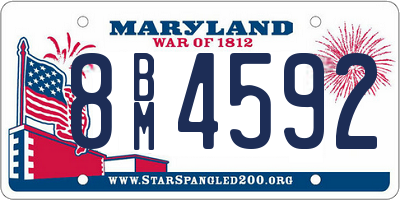 MD license plate 8BM4592