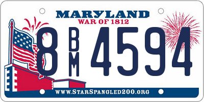 MD license plate 8BM4594