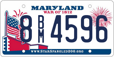 MD license plate 8BM4596