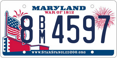 MD license plate 8BM4597