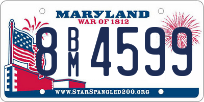 MD license plate 8BM4599