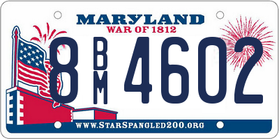 MD license plate 8BM4602