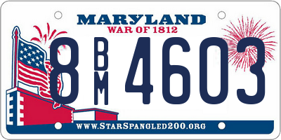 MD license plate 8BM4603