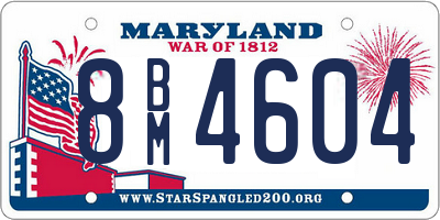 MD license plate 8BM4604