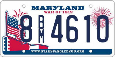 MD license plate 8BM4610