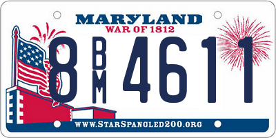 MD license plate 8BM4611