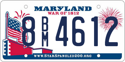 MD license plate 8BM4612