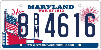 MD license plate 8BM4616