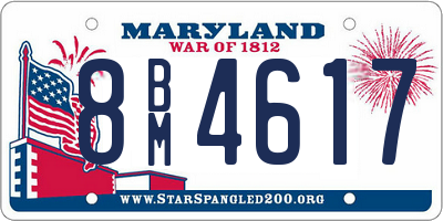 MD license plate 8BM4617