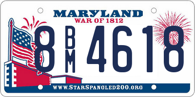 MD license plate 8BM4618