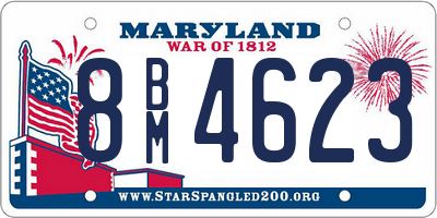 MD license plate 8BM4623