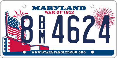 MD license plate 8BM4624