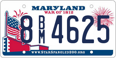 MD license plate 8BM4625