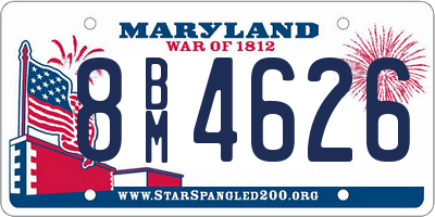 MD license plate 8BM4626