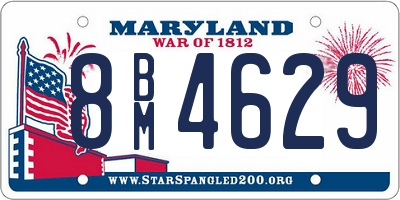 MD license plate 8BM4629