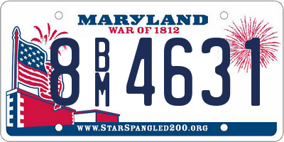 MD license plate 8BM4631