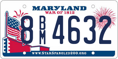 MD license plate 8BM4632