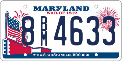 MD license plate 8BM4633