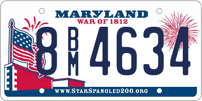 MD license plate 8BM4634