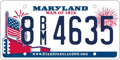 MD license plate 8BM4635