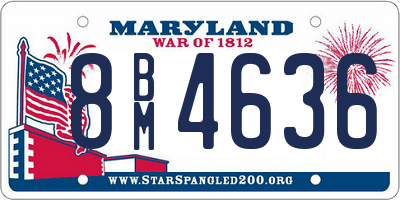 MD license plate 8BM4636