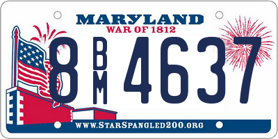 MD license plate 8BM4637