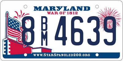 MD license plate 8BM4639