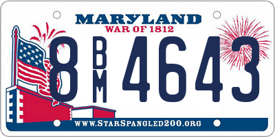 MD license plate 8BM4643