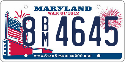 MD license plate 8BM4645