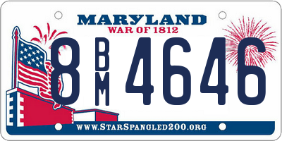 MD license plate 8BM4646