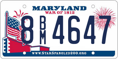 MD license plate 8BM4647