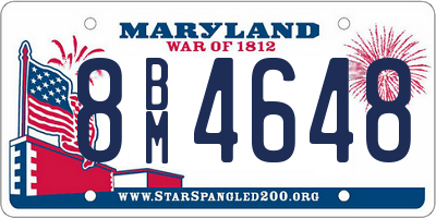 MD license plate 8BM4648