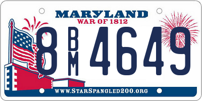 MD license plate 8BM4649