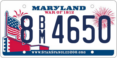 MD license plate 8BM4650