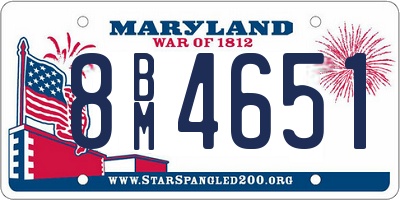 MD license plate 8BM4651