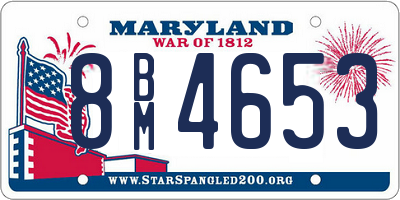 MD license plate 8BM4653