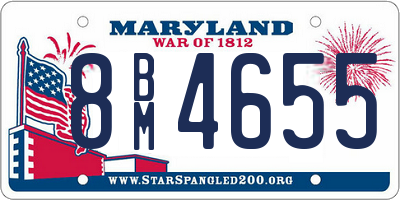 MD license plate 8BM4655