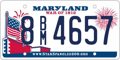 MD license plate 8BM4657