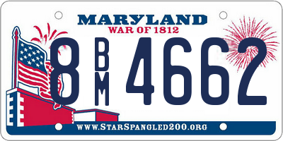 MD license plate 8BM4662