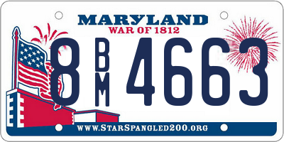 MD license plate 8BM4663