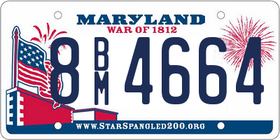 MD license plate 8BM4664