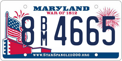 MD license plate 8BM4665