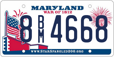 MD license plate 8BM4668