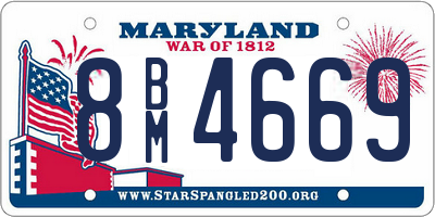 MD license plate 8BM4669