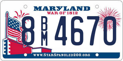 MD license plate 8BM4670