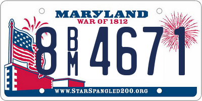 MD license plate 8BM4671