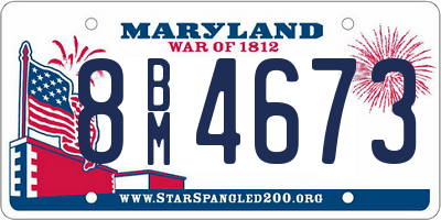 MD license plate 8BM4673