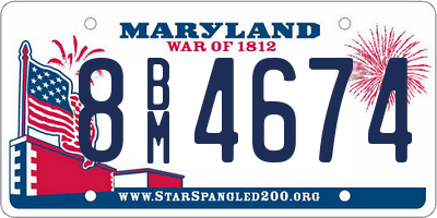 MD license plate 8BM4674