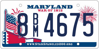 MD license plate 8BM4675